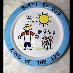 COPY - ‘Burnt by Dad’. Serving platter.  13”